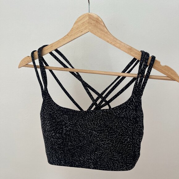 Athleta Other - Athleta Sports Bra Black and White Speckled Pattern Size Medium